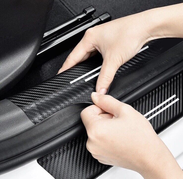 Vauxhall Carbon Fibre Effect Adhesive Door Sill Strip Protectors Vinyl 4pcs