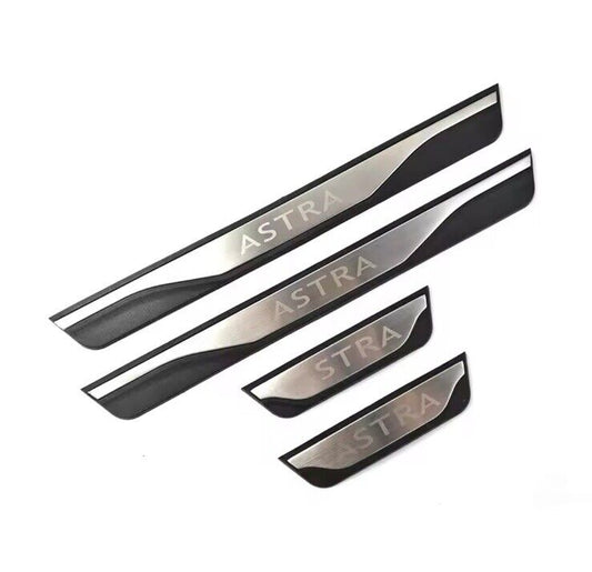 Vauxhall Astra Stainless Steel Door Sill Protector Strips Scuff Plates Chrome x4