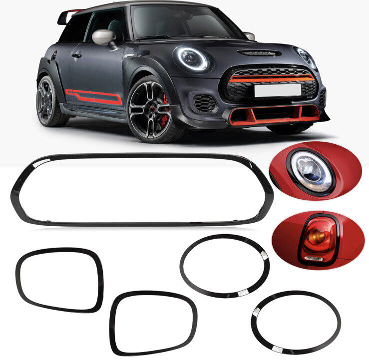Mini Cooper F55 F56 F57 One S JCW Gloss Black Headlight Tailgate Grille Surround
