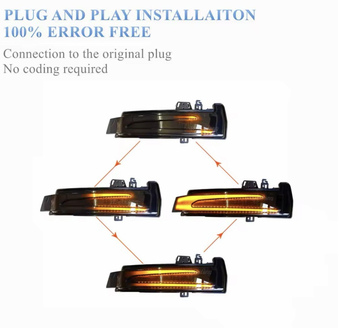 Mercedes A B C CLA E GLA Class Dynamic LED Sequential Mirror Indicators Smoked