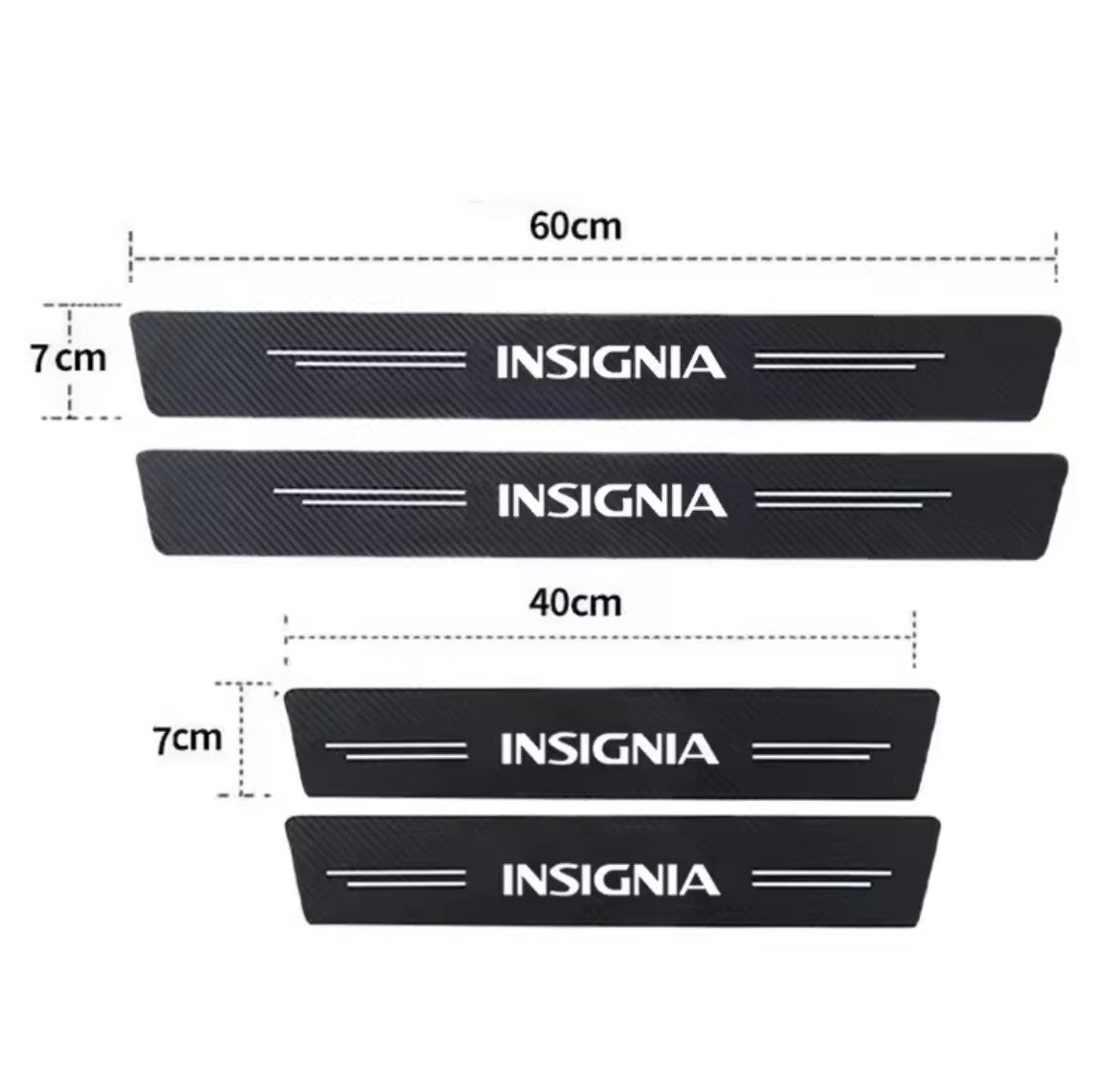 Vauxhall Insignia Carbon Fibre Effect Vinyl Adhesive Door Sill Overlay Strips x4