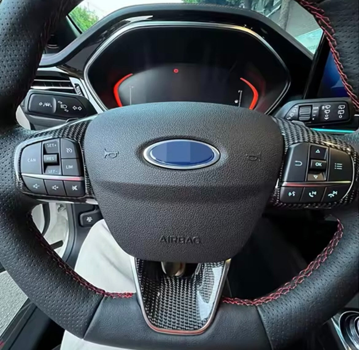 Ford Focus MK4 Fiesta MK8 ST Real Carbon Fibre Steering Wheel Trim Replacement