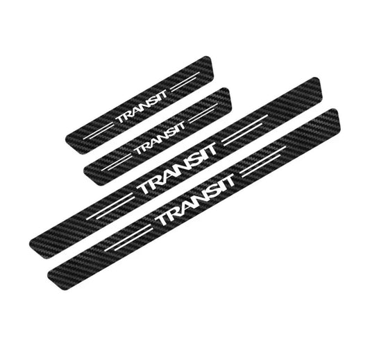 Ford Transit Carbon Fibre Effect Car Door Sill Protector Strips Vinyl 4pcs