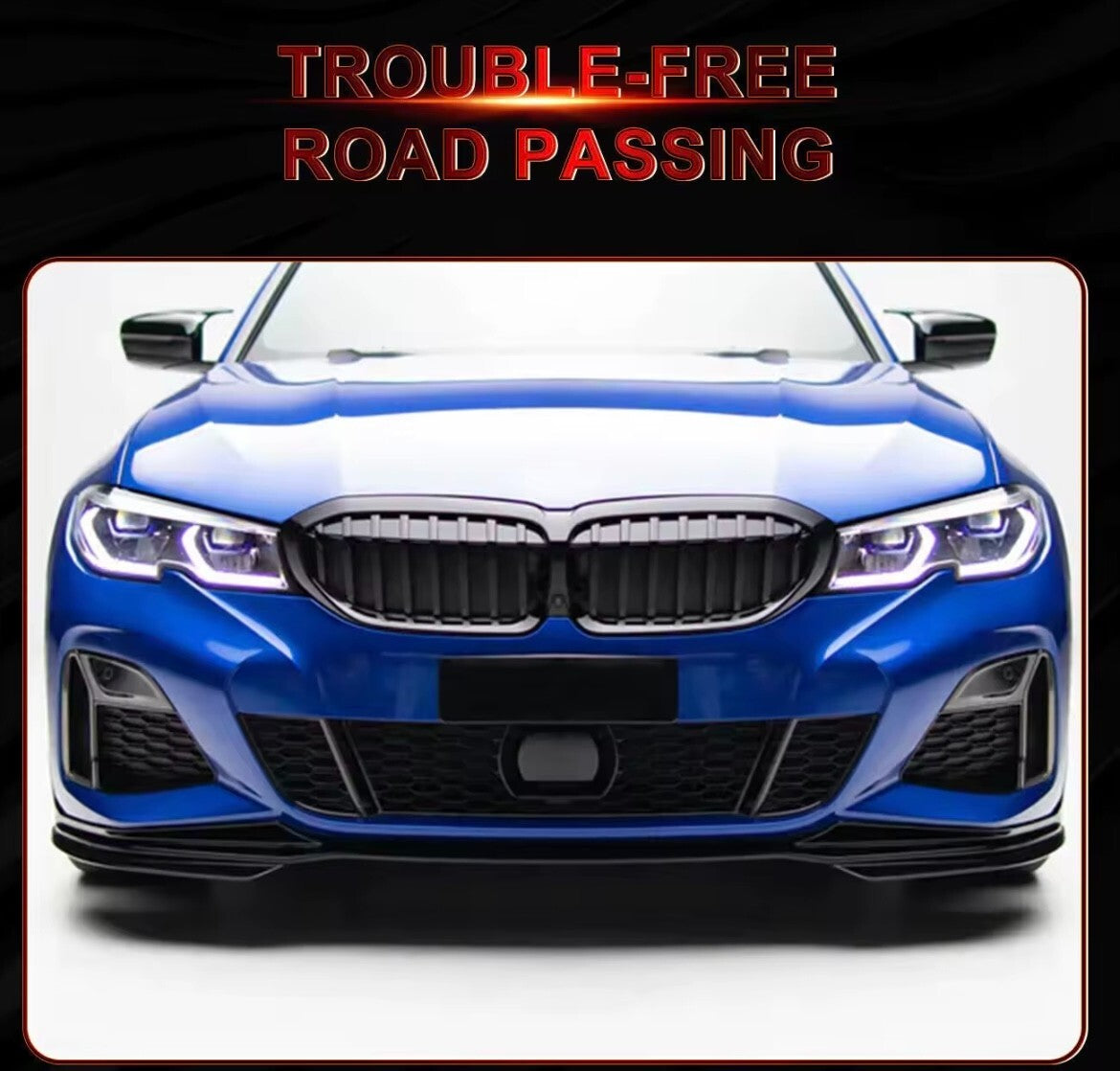 BMW 3 Series G20 G21 G28 2019-2021 M Sport Gloss Black Front Splitter Kit