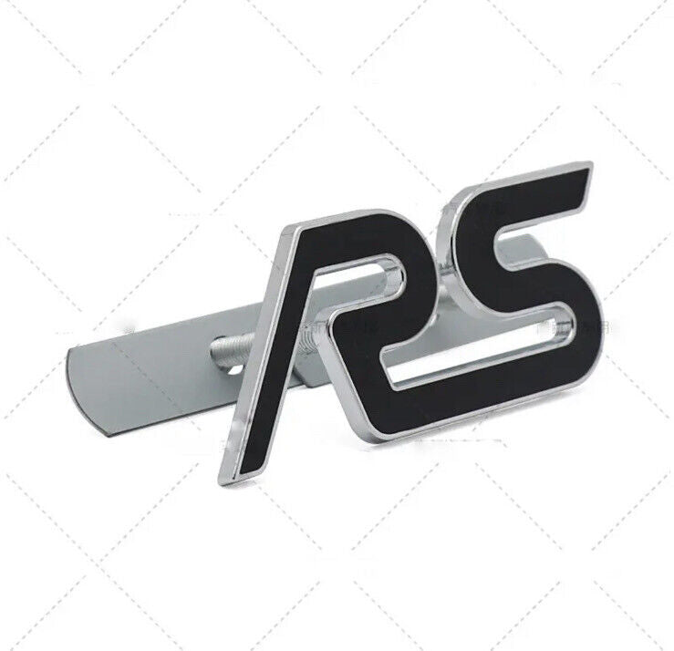 Ford Focus Black RS Badge Metal Grille Badge With Fixings Focus RS