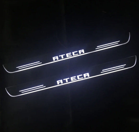 Seat Ateca Chrome LED Door Sill Protector Strips Scuff Plates Kick Plate Pedals