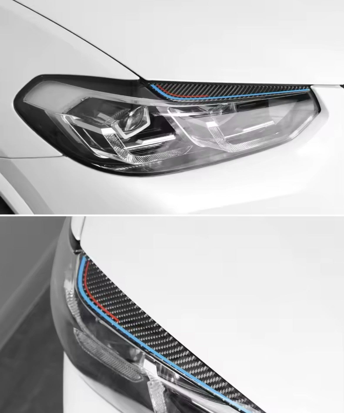 BMW X3 G01 G08 X4 G02 2021-2024 Carbon Fibre Headlight Eyelids Eyebrows 2pcs