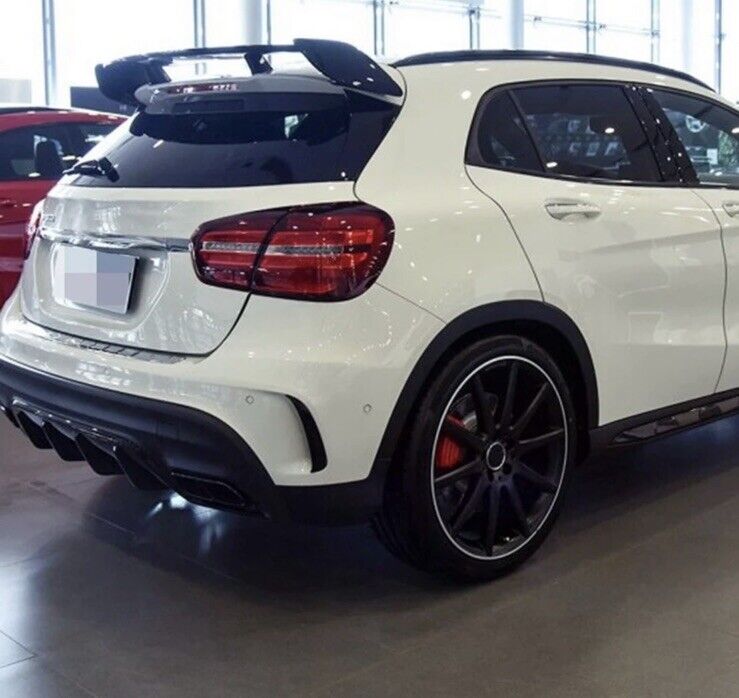 Gloss Black Rear Bumper Grille Vent Canards For Mercedes GLA45 AMG X156 2013-18