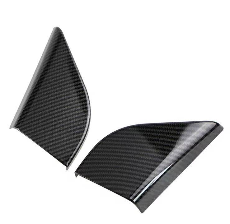 Ford Focus MK4 Carbon Fibre Effect A Pillar Window Surround Cover Trim 2pcs