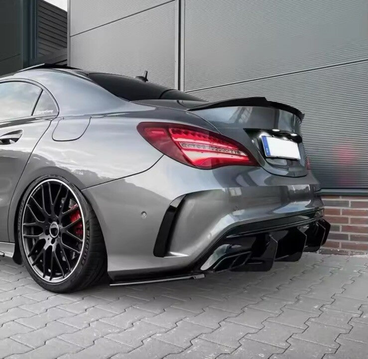 Mercedes CLA45 AMG C117 2016-2019 Rear Bumper Diffuser Blade Style Gloss Black