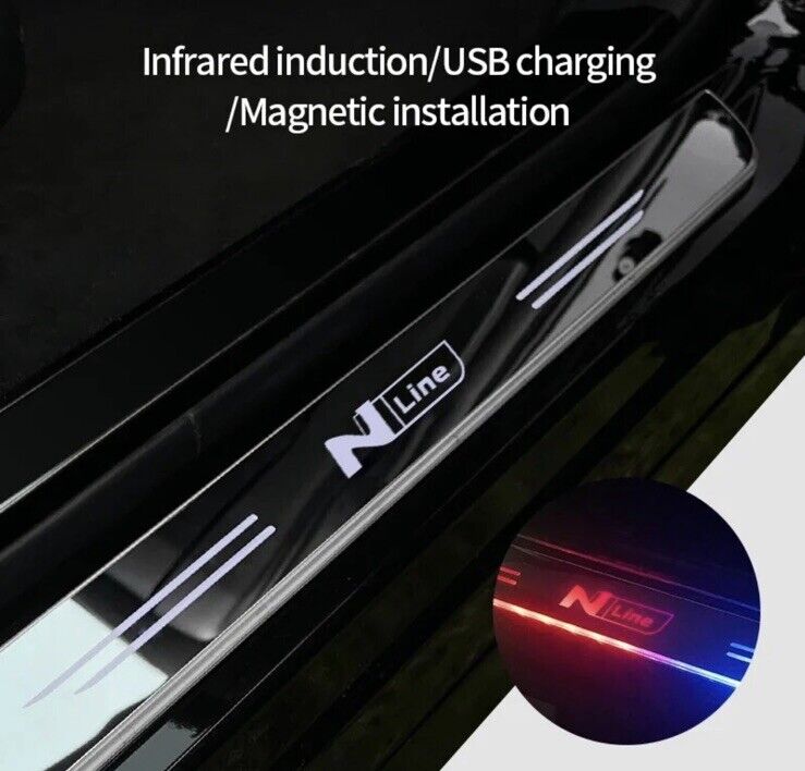 Hyundai N Line LED Colour Change Door Sill Protector Scuff Plates I10 I20 I30