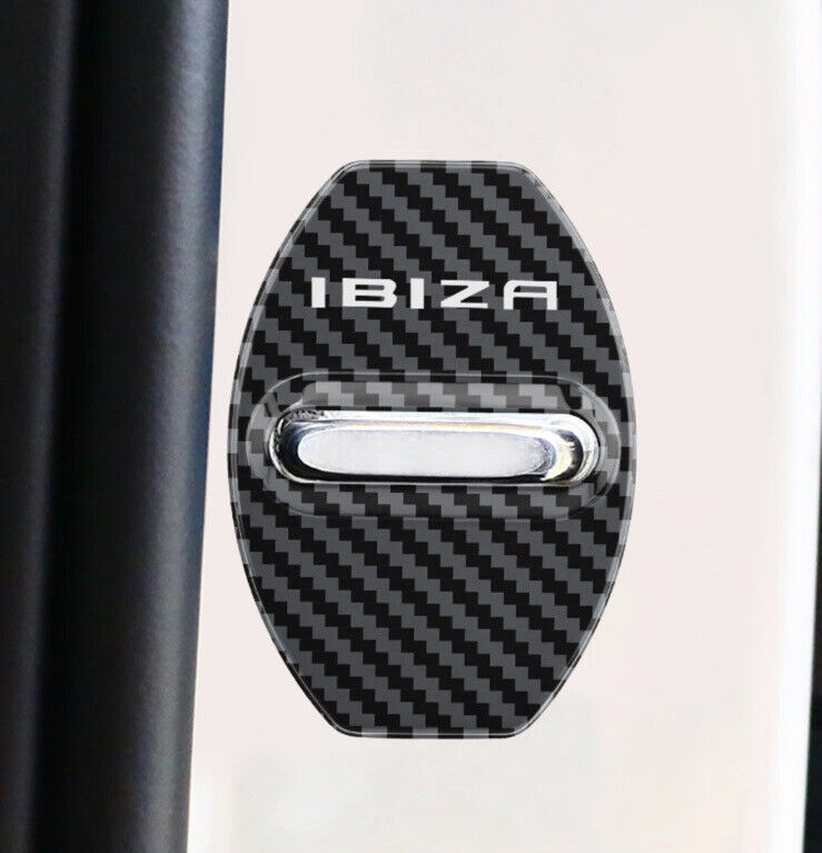 Seat Ibiza Carbon Fibre Effect Door Lock Protector Covers 4pcs Car Accessories