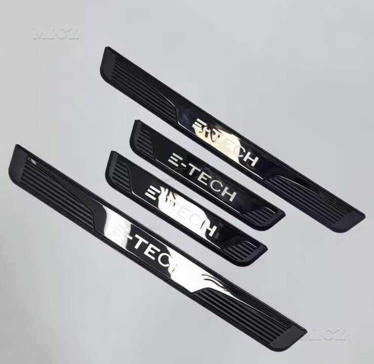 Renault E-Tech 2019-2024 ABS + Black Stainless Steel Door Sill Protectors 4pcs