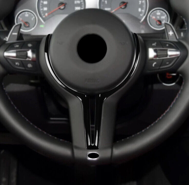 BMW M2 M3 M4 M5 M6 X5M X6M Gloss Black Steering Wheel Trim Cover Middle Section
