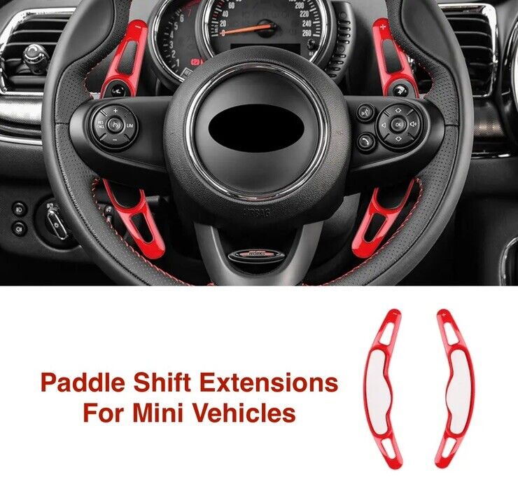 Mini Cooper S JCW One Clubman Steering Wheel Paddle Shift Extensions Gloss Red