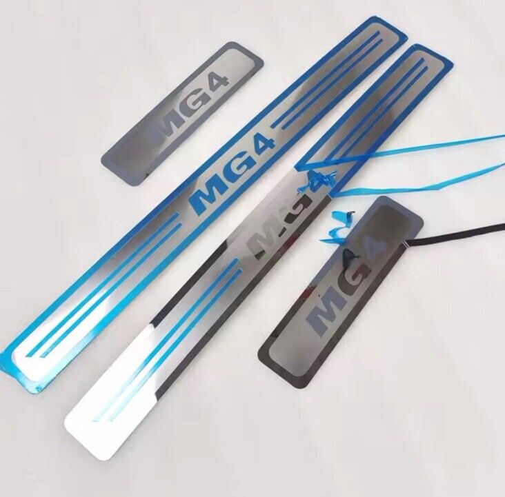 MG MG4 2016+ Stainless Steel Door Sill Protector Strips Scuff Plates 4pcs