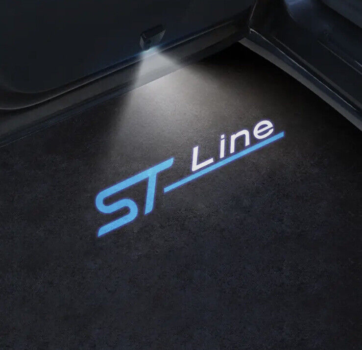 2pcs Wireless ST Line Blue LED Laser Projector Puddle Light Ford Fiesta Focus