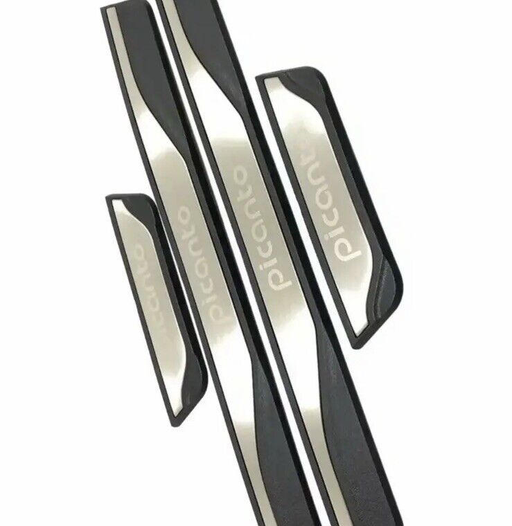 Kia Picanto Stainless Steel Door Sill Protector Strips Scuff Plates 4pcs