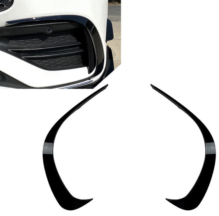 Gloss Black Front Bumper Side Canards For Mercedes Benz C Class W206 2pcs