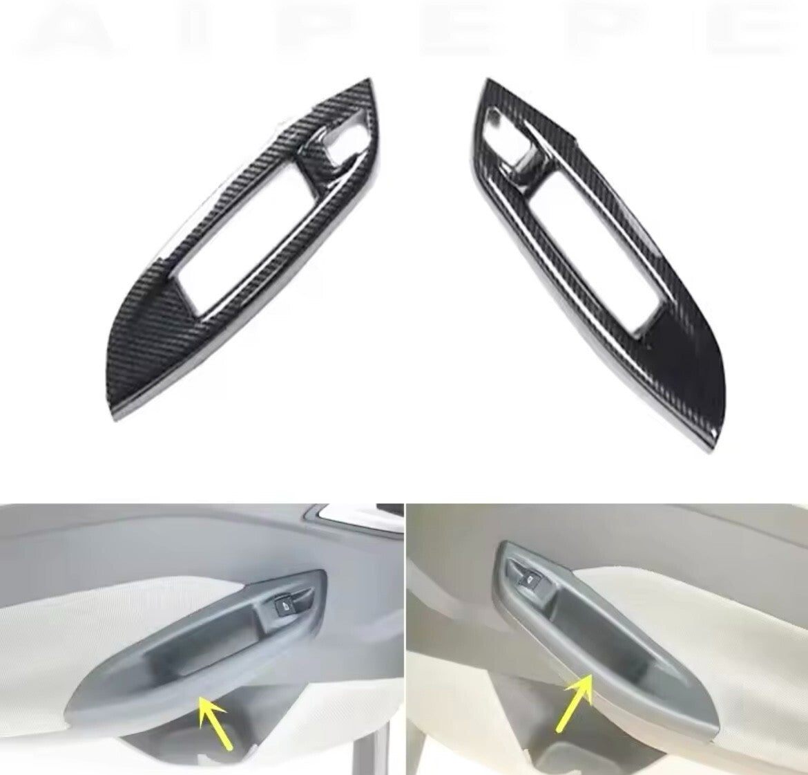 Ford Focus MK3 2011-2014 Carbon Fibre Door Handle Window Switch Trim Covers RHD