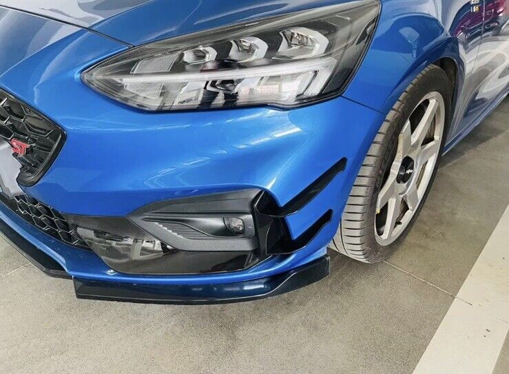 Ford Focus ST ST Line MK4 2018-2021 Gloss Black Front Bumper Canards Blades 4pcs
