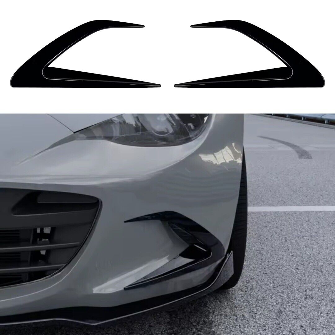 Mazda MX5 Miata ND 2016+ Gloss Black Front Bumper Side Canards Fog Grille Trims
