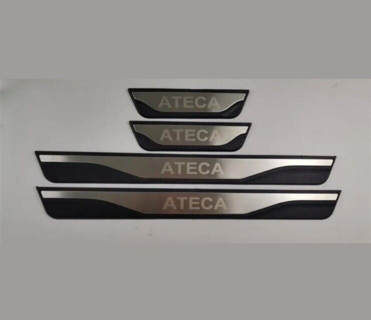 Seat Ateca Stainless Steel Door Sill Protector Strips Scuff Plates Chrome 4pcs