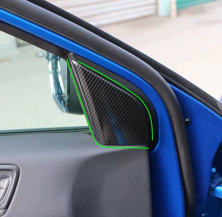 Ford Focus MK4 Carbon Fibre Effect A Pillar Window Surround Cover Trim 2pcs