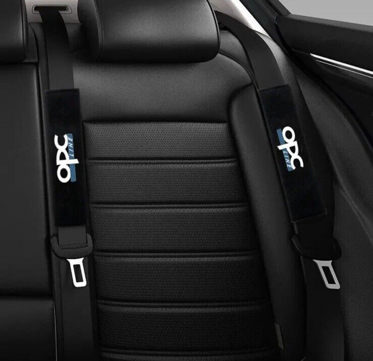 2pcs OPC Line Seatbelt Cover Shoulder Pads For Vauxhall OPC Line Black & White