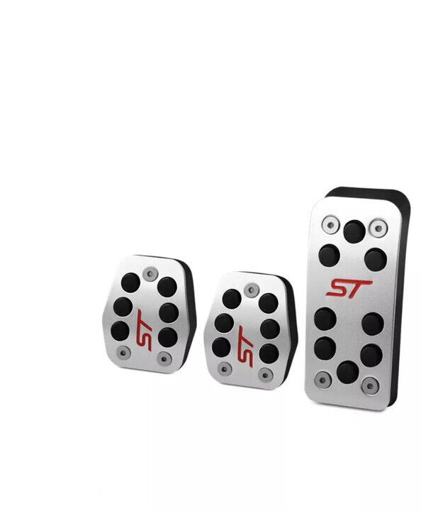 Metal Sport Pedal Covers For Ford Focus ST Kuga Escape Manual Gas Brake Clutch