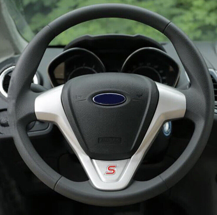 Ford Fiesta MK7 Zetec S Silver Steering Wheel Trim Cover With Red S