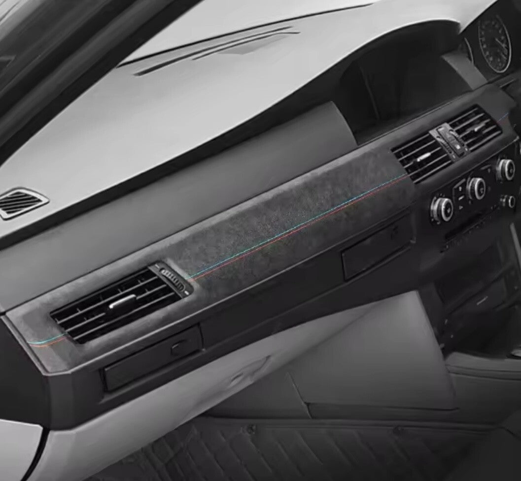 BMW 5 Series E60 2004-2010 Black Alcantara Centre Dashboard Panel Trim Cover