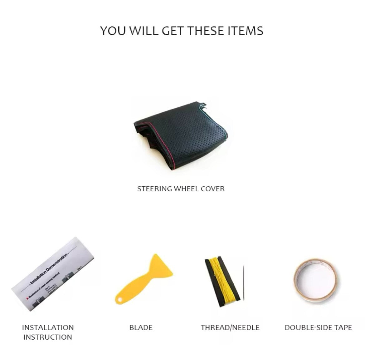 Mini JCW F56 Clubman JCW Suede Steering Wheel Cover Self Stitch Red Thread