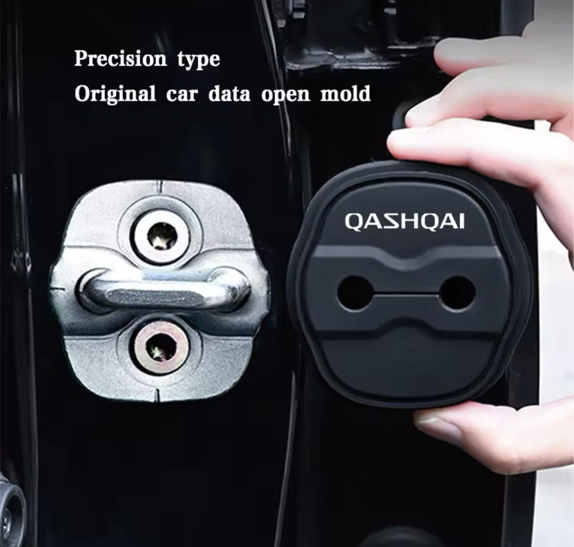 Nissan Qashqai 2007-2022 Black Silicone Door Lock Catch Protector Covers 2pcs