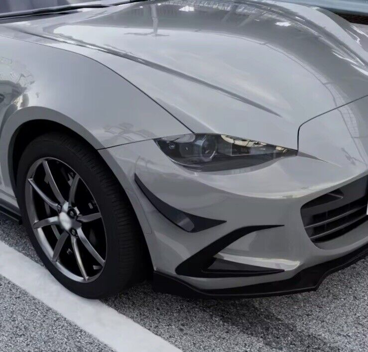Mazda MX5 Miata ND 2016+ Gloss Black Front Bumper Side Canards Aero Blade Fins