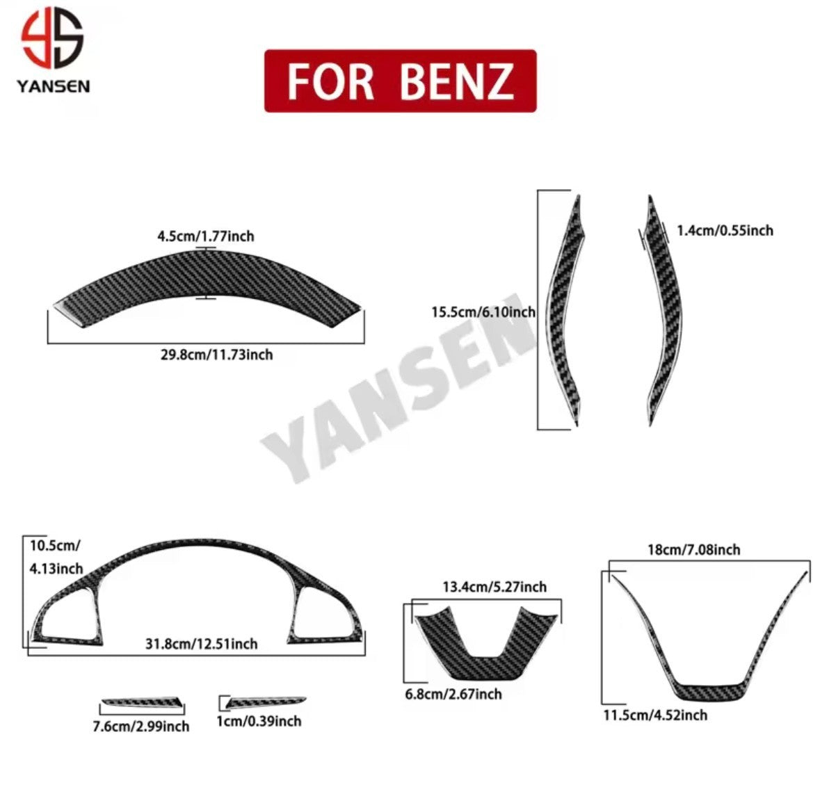 Mercedes E Class W213 2016-2022 Carbon Fibre Steering Wheel Trim Cover Full Kit