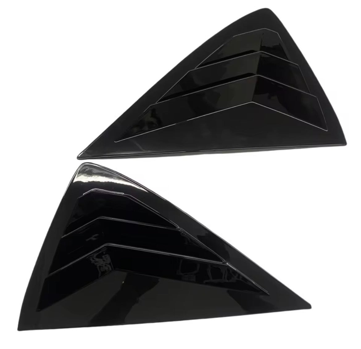 Vuaxhall Corsa F 2019-2023 Gloss Black Rear Window Louver Vent Covers 2pcs