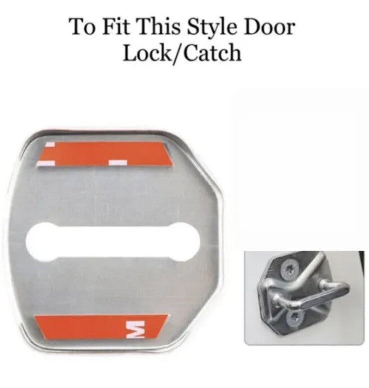 Ford Transit Carbon Fibre Stainless Door Lock Door Catch Protector Covers 4pcs