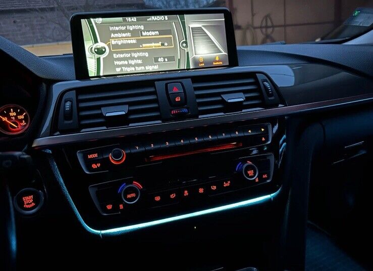BMW 3 4 Series Gloss Black Air Con Panel Central Dash Trim With Ambient Light
