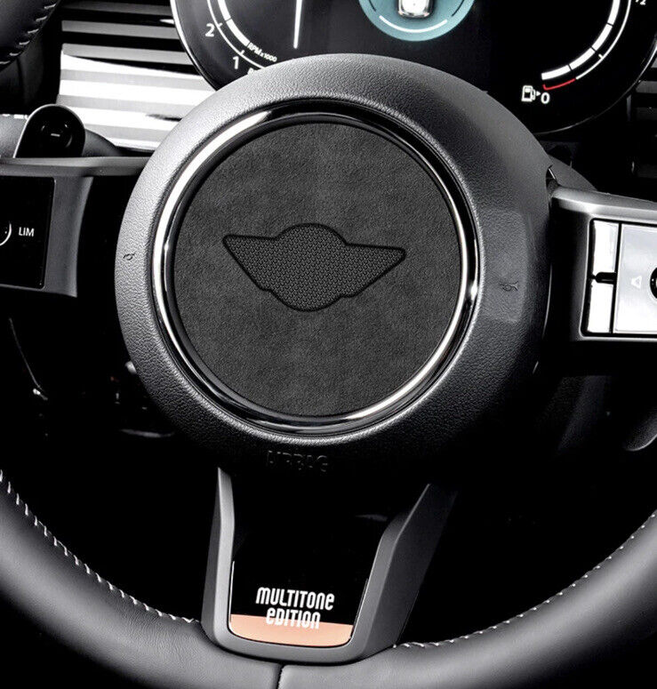 Black Alcantara Central Steering Wheel Trim Cover For Mini F Series 2013-2017