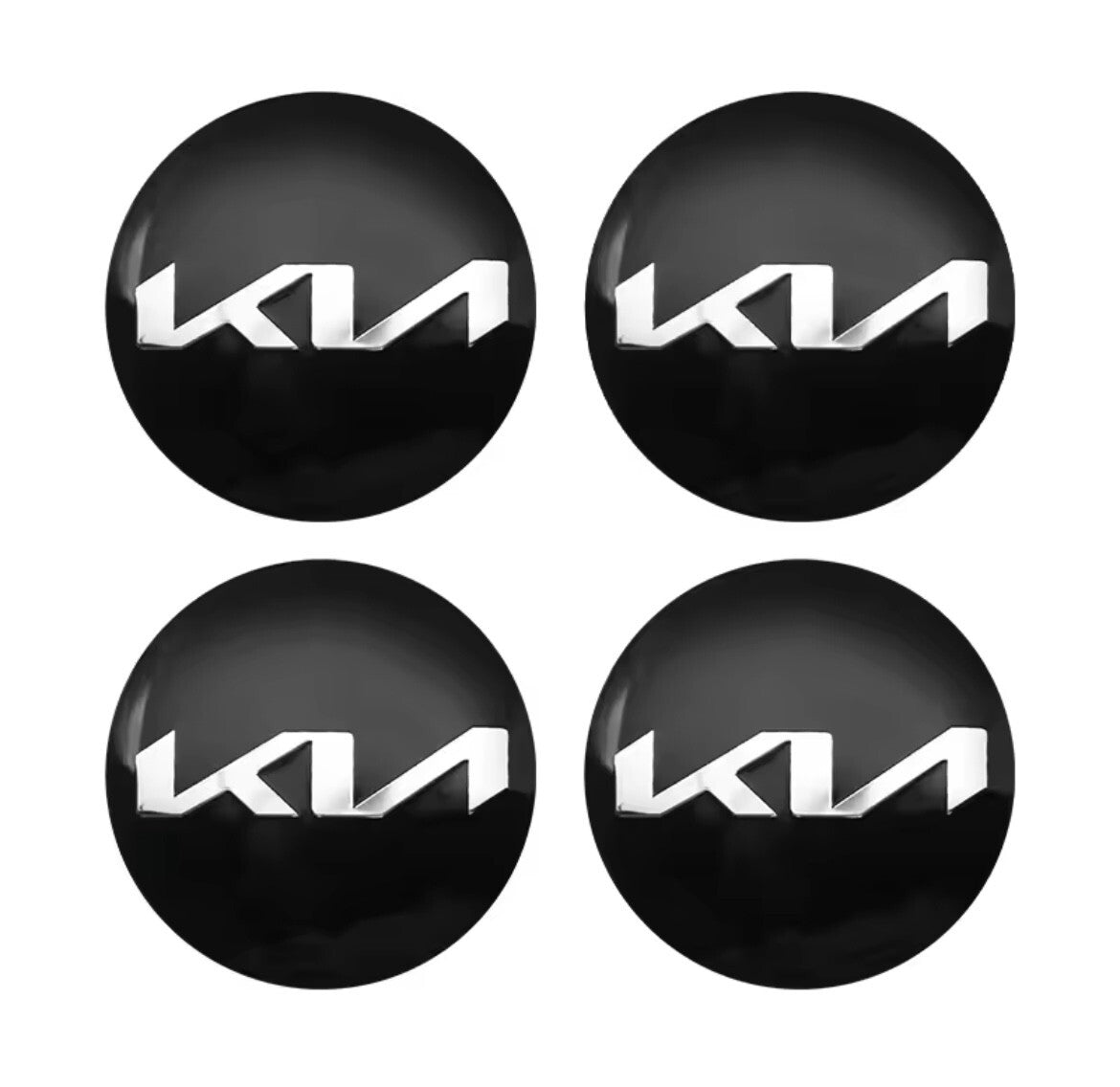 Kia 56mm Wheel Centre Cap Overlays Black Silver For Kia Rio Sportage Ceed Soul