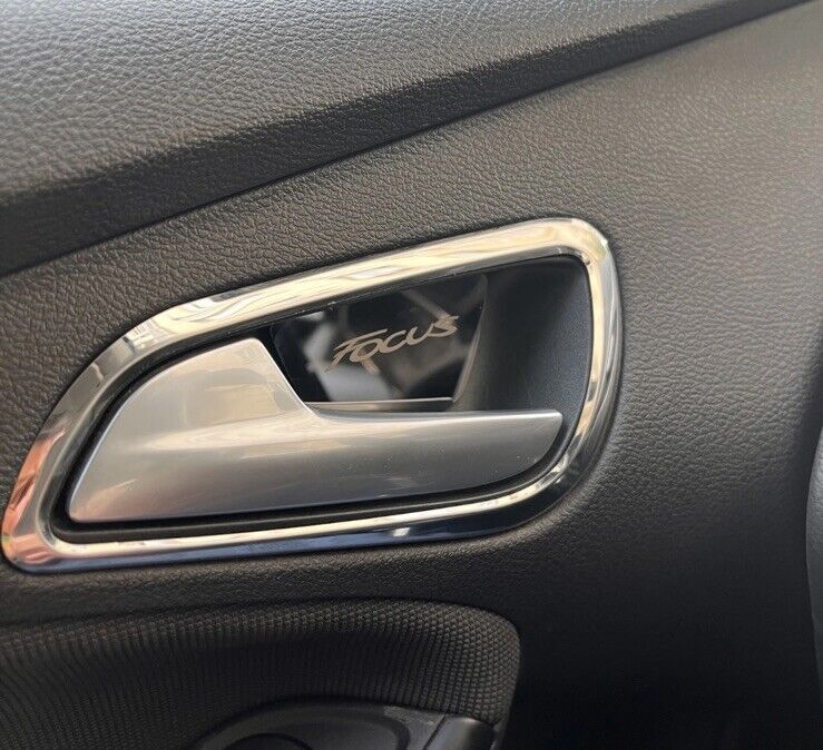 Ford Focus MK3 2012-2018 Black Stainless Steel Interior Door Handle Inserts 4pcs