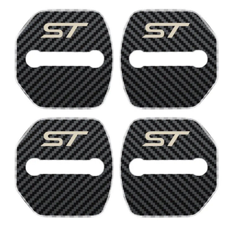 Ford ST Carbon Fibre Effect Door Lock Covers For Ford Fiesta Focus ST 4pcs