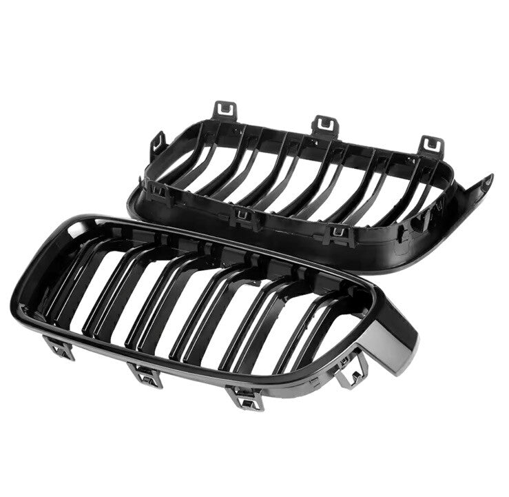 BMW 3 Series F30 F31 F35 M3 Style Gloss Black Double Slat Kidney Grilles