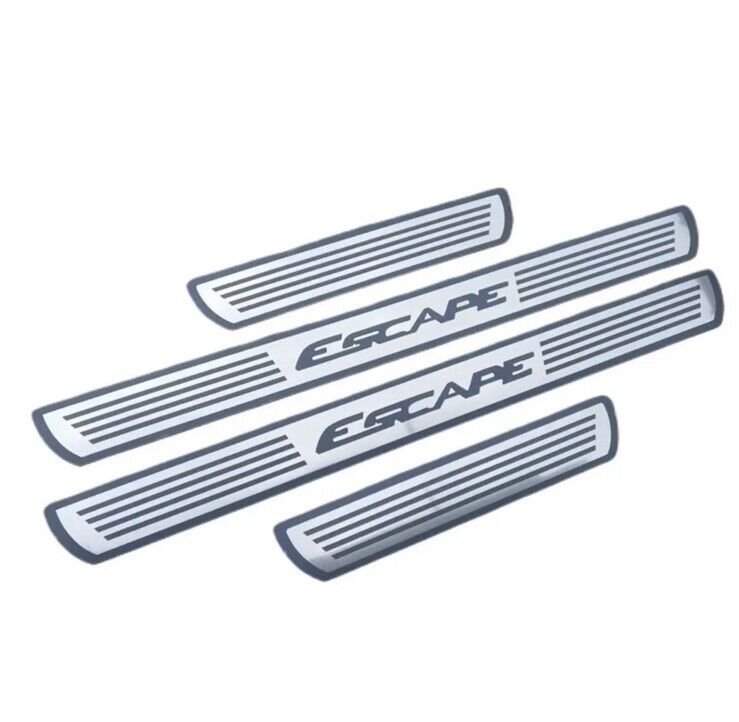 Ford Escape Stainless Steel Door Sill Protector Strips Scuff Plates Chrome 4pcs