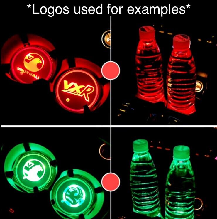 Vauxhall Wireless Light Up RGB LED Drink Coaster Mat For Vauxhall Astra Corsa