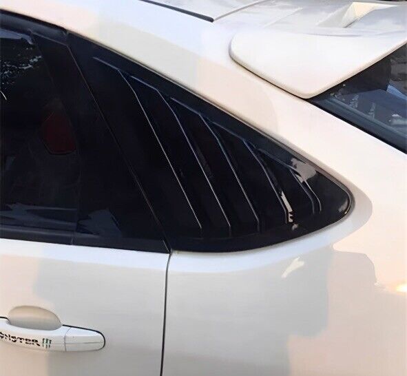 Ford Focus MK2 2005-2012 Gloss Black Rear Side Window Louver Vents Covers 2pcs