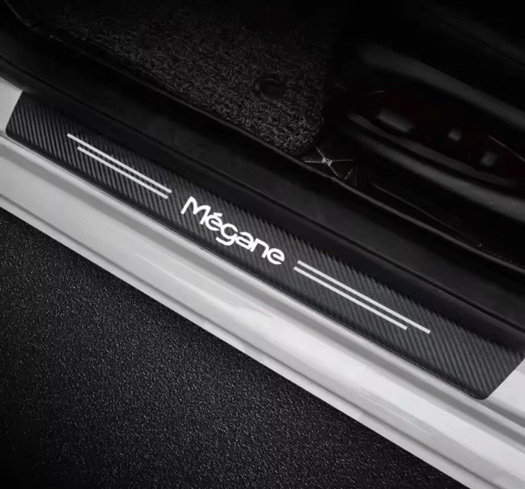 Renault Megane Carbon Fibre Effect Car Door Sill Protector Strips Vinyl 4pcs