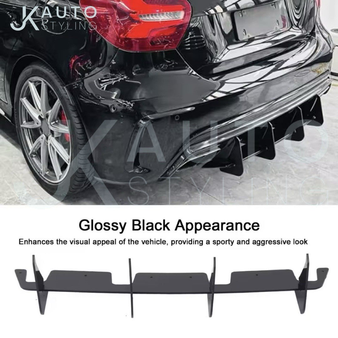 Mercedes A45 AMG 2013-2018 Rear Bumper Diffuser Blade Style Gloss Black
