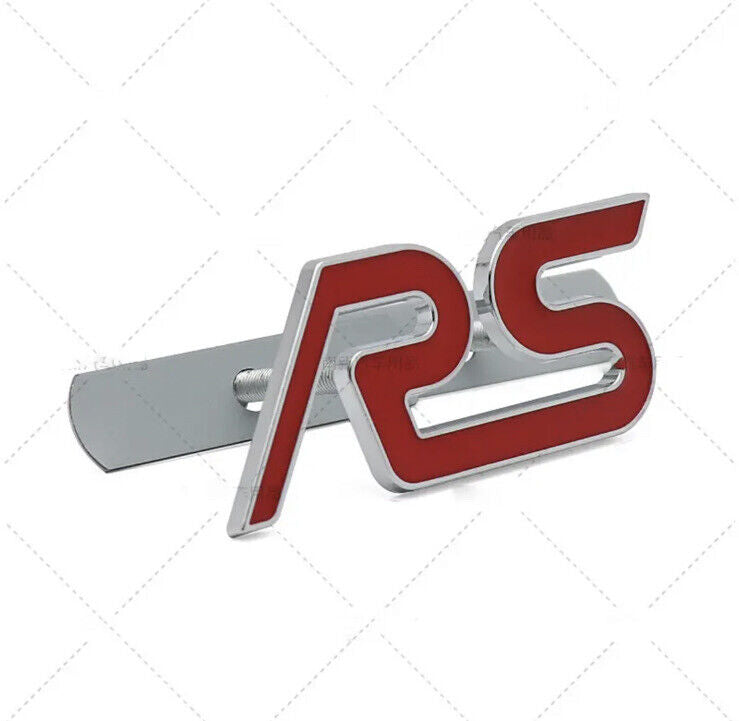Ford Focus Red RS Badge Metal Grille Badge With Fixings Focus RS